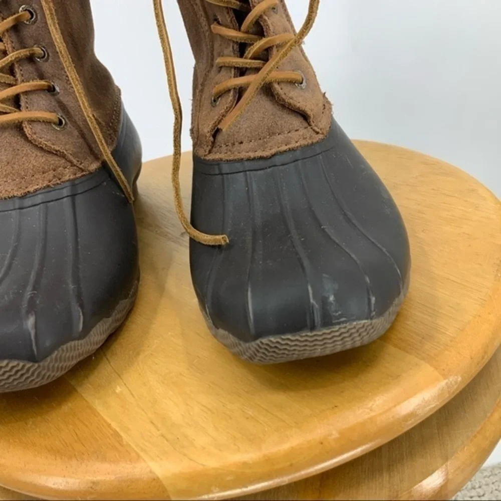 Sperrys faux fur  trimmed rubber duck boot 8.5